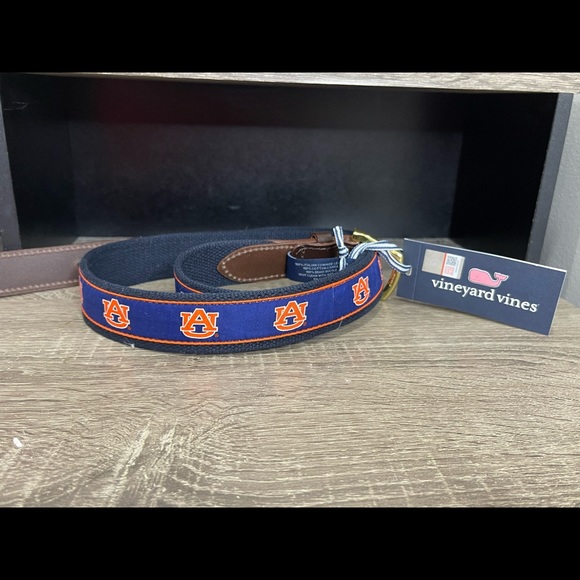 Men’s Vineyard Vines NCAA Auburn Tigers Canvas Belt - ALL SIZES - Picture 2 of 4